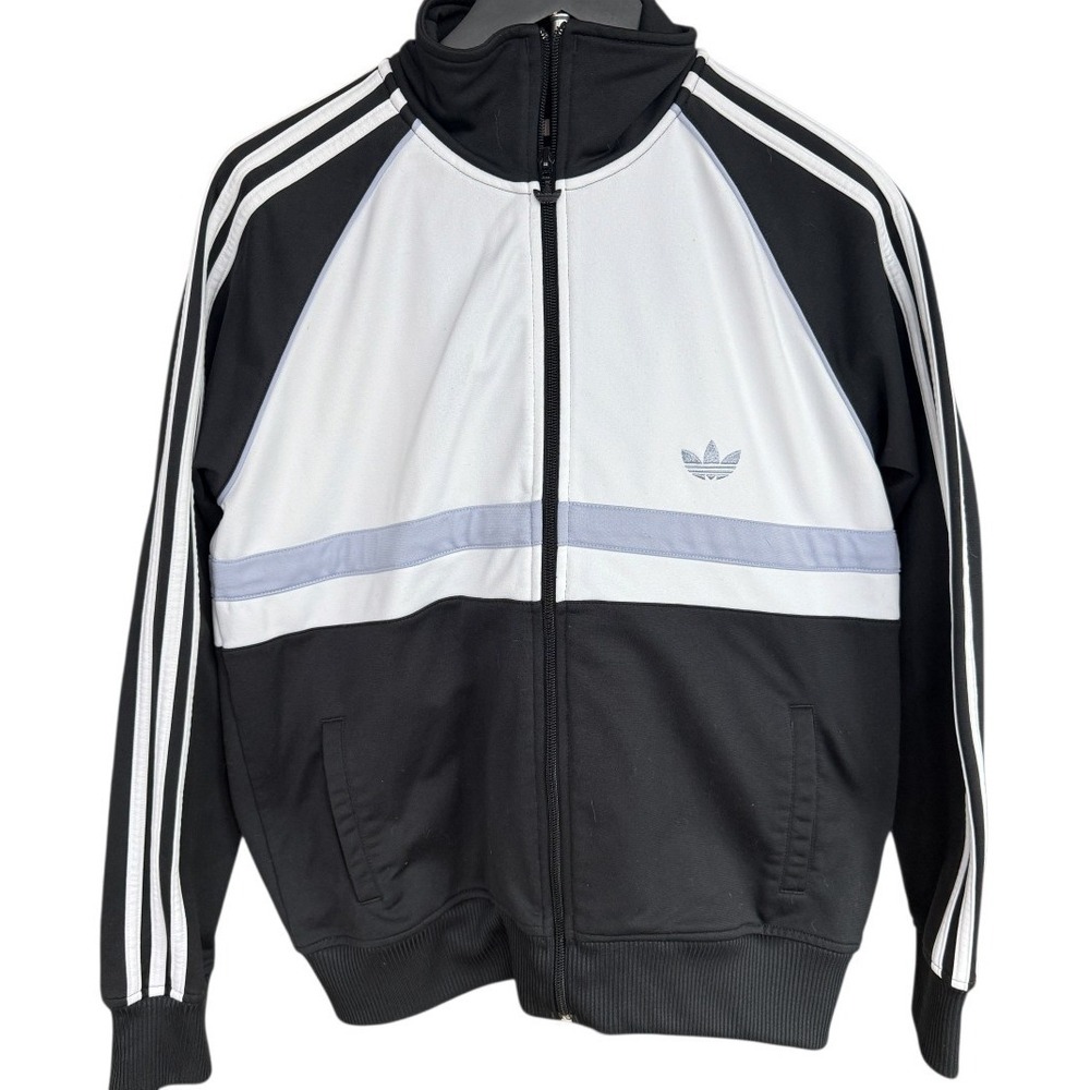 Vintage 2005 Adidas Womens Retro Track Jacket Size L Purple Black Embroidered